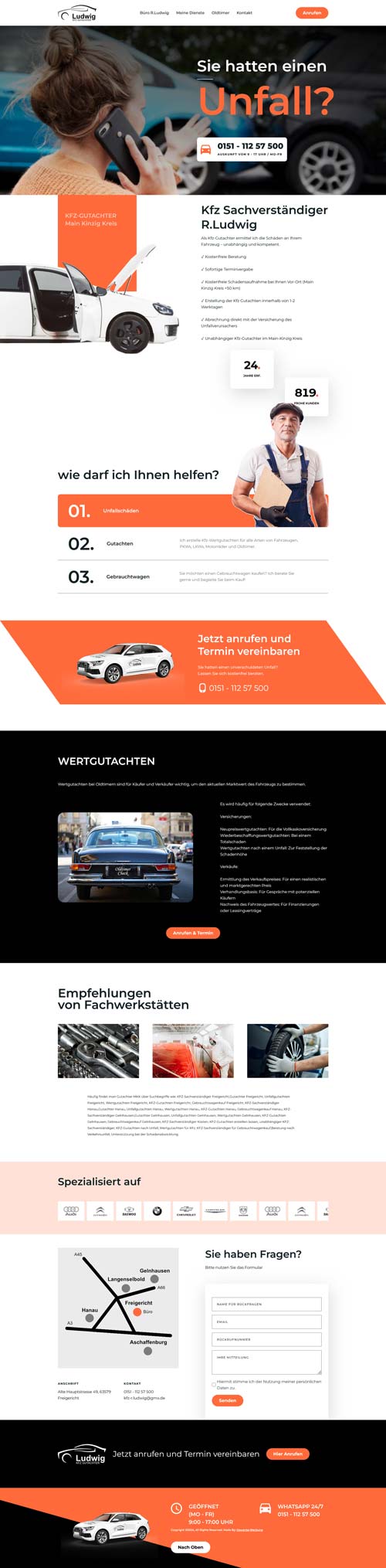 Webdesign Kfz Gutachter MKK R Ludwig Aschaffenburg